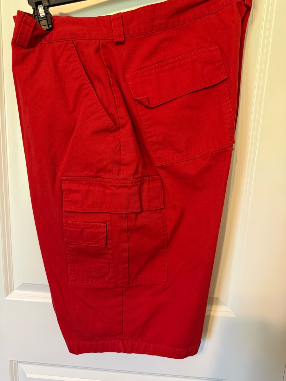 Men's Red Cargo Shorts with Utility Pockets